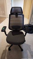 Front view of ergonomic office chair
