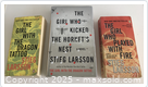 Front covers of the three Stieg Larsson novels