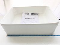 Sink with installation instructions inside showing overall form