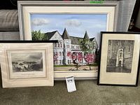 Group shot showing all three framed/matted artworks