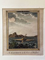 Full view of the unframed hand-coloured etching with mat