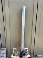 Hardy Palakona rod, aluminum tube, canvas bag overall view