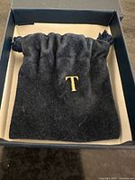 Tie pin resting on pouch inside box