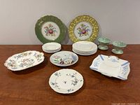 All china pieces arranged on table