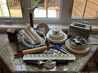 overview of all kitchen items on counter