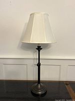 Full view of lamp with shade