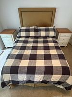 Duvet cover and two shams on bed showing overall pattern