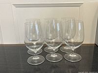 Six Riedel wine glasses grouped front view