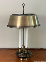 Full view of brass bouillotte lamp