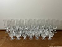 Front view showing all 41 glasses arranged by type