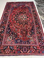 Full view of the rug laid flat showing overall pattern and condition.