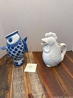 Front view of both ceramic pieces