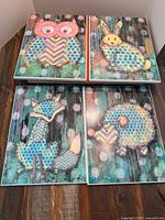 Group shot of all four patterned woodland animal prints