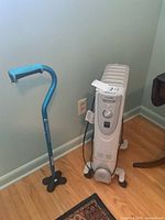 Space heater and quad cane side by side