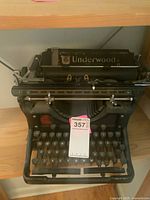 Front view showing keyboard and Underwood branding