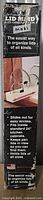 Front of unopened Lid Maid Lid Organizer retail box showing product image