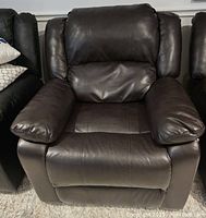 Front view of recliner upright
