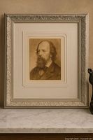 Framed portrait showing full frame, mat, and image