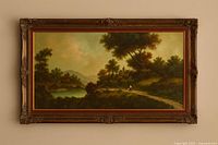Front view of framed Toni Bordignon landscape painting