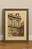 Full framed Le Palais Royal sepia architectural print leaning against wall
