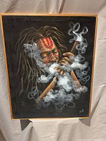 Full view of the signed acrylic portrait on stretched canvas