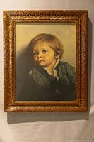 Frontal view of framed oil painting