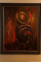 Frontal view of framed Conquistador artwork