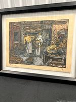 Full view of framed artwork showing entire image, mat, and frame