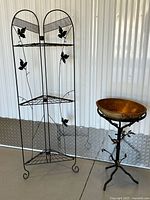 Full view of corner shelf and pedestal bowl stand