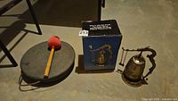 Gong disc, mallet, box