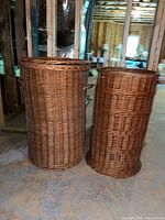 Both wicker baskets side by side showing overall form and color