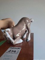 Full view of Lladro porcelain horse figurine left side