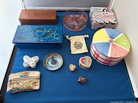 All items overview on blue surface