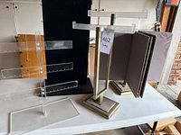 Group shot of four display stands