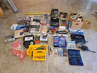 Overview of all tools laid out on floor