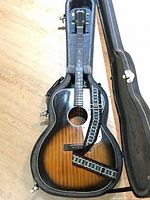 Open case showing full guitar inside