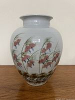 Front view of Joseph Panacci vase showing floral design