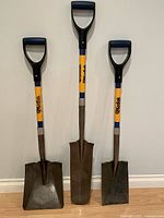 Three shovels standing, full view