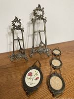 Front view of both easels and all four frames