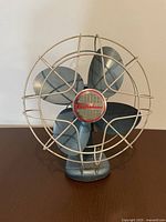 Front view showing Electrohome badge, four blades, wire guard