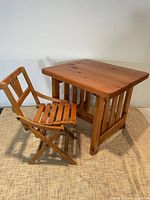 Table and chair front view