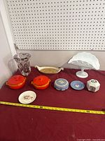 Group overview of all dishware items on table
