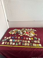 Wide shot of entire collection spread on table