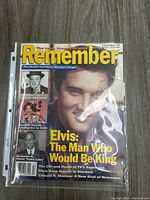 Front cover of Remember magazine February/March 1995 issue featuring Elvis Presley titled 'Elvis: The Man Who Would Be King'