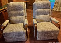 Front view of both matching La-Z-Boy recliners