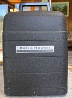 Front view of closed Bell & Howell Auto Load carry case