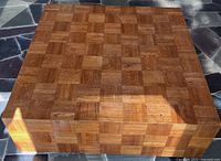 Top view showing full parquet checkerboard surface
