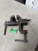 Top view of entire vise showing jaws, clamp screw and anvil