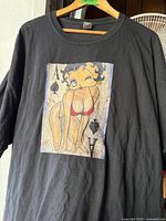 Front view showing entire T-shirt and ace of spades Betty Boop graphic