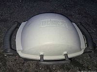 Closed Weber Q grill top view